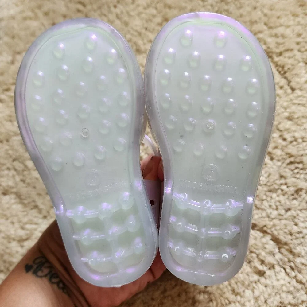 Wonder Nation Baby Girls Mary Jane Rainbow Jelly Shoes Size 5